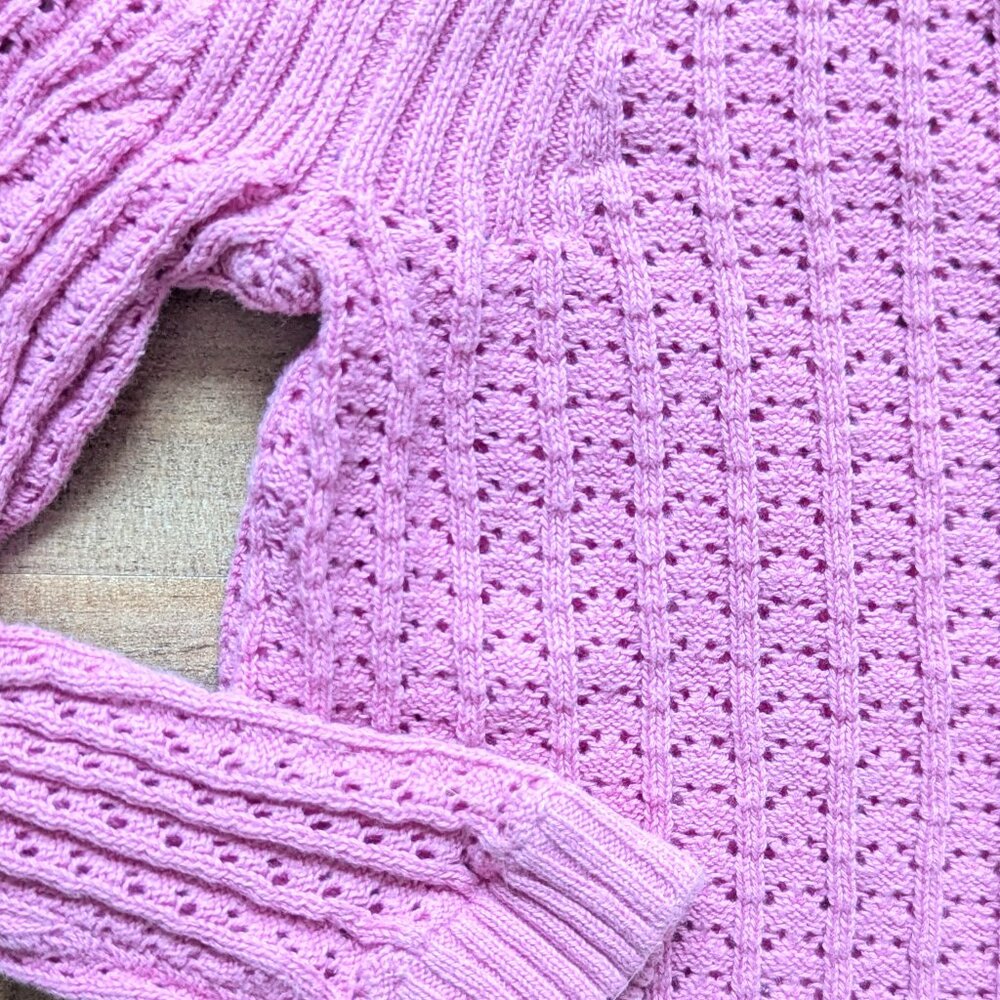 Peek Little Peanut Pink Pointelle Button Up Cardigan - Size 18-24M - Picture 4 of 6